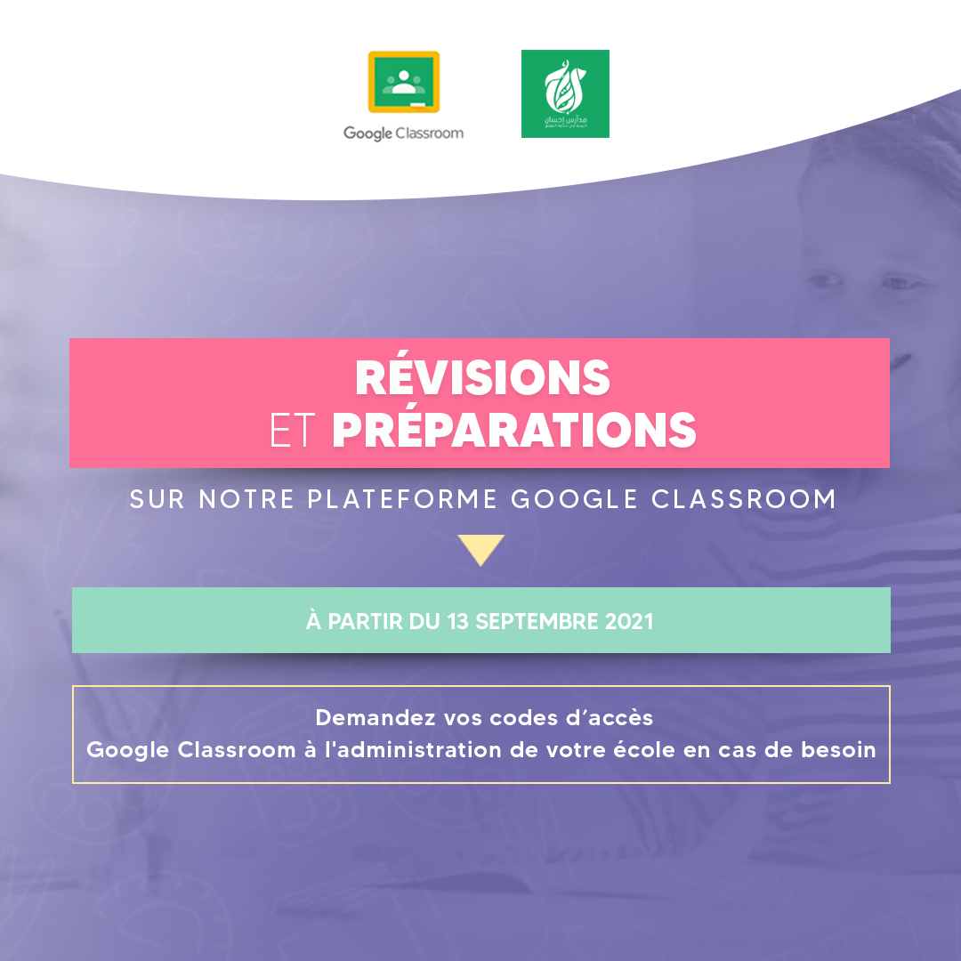 Révisions et préparations sur notre plateforme Google Classroom - Les